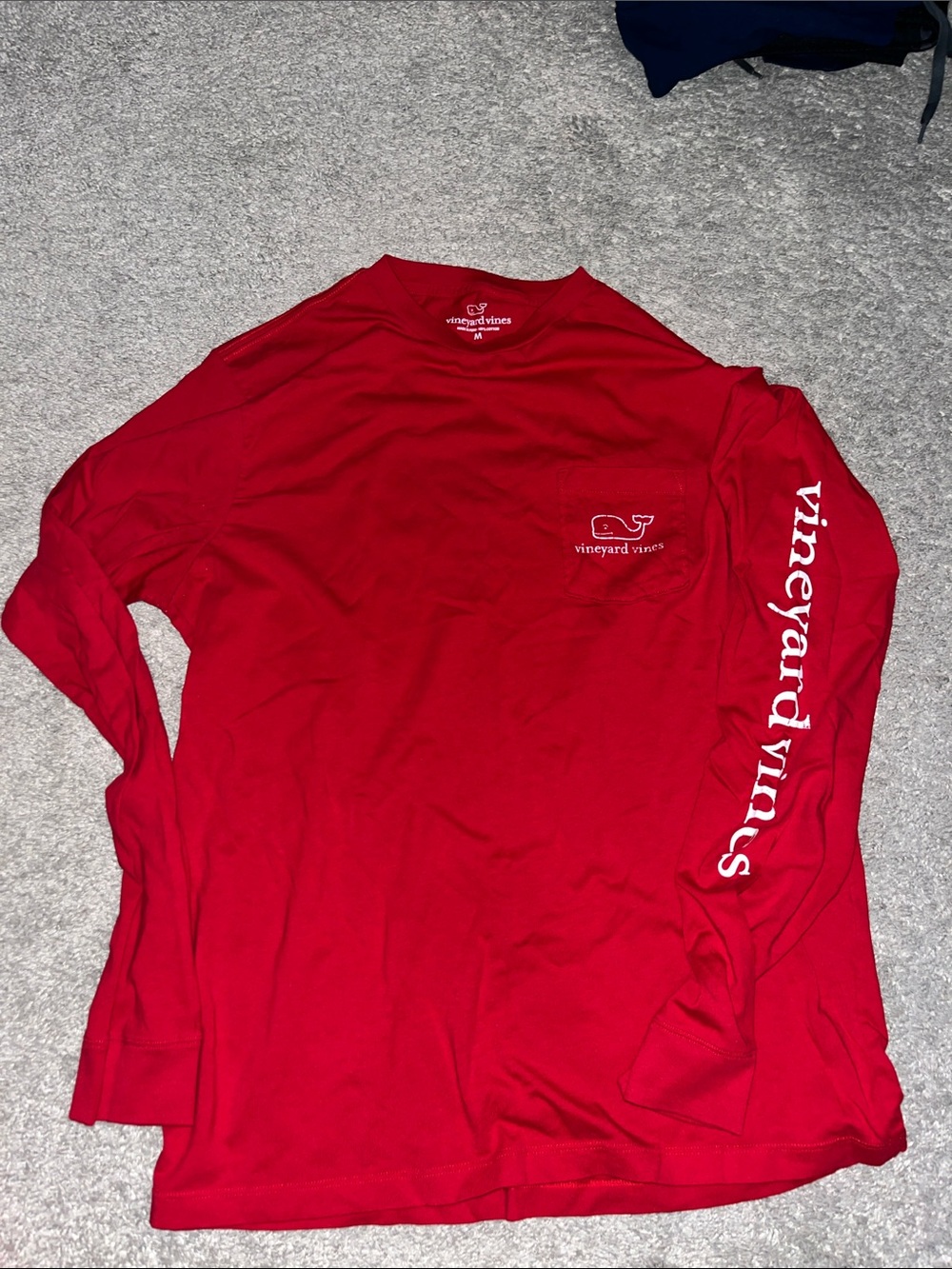 Vineyard Vines Red Long Sleeve Logo Tee
